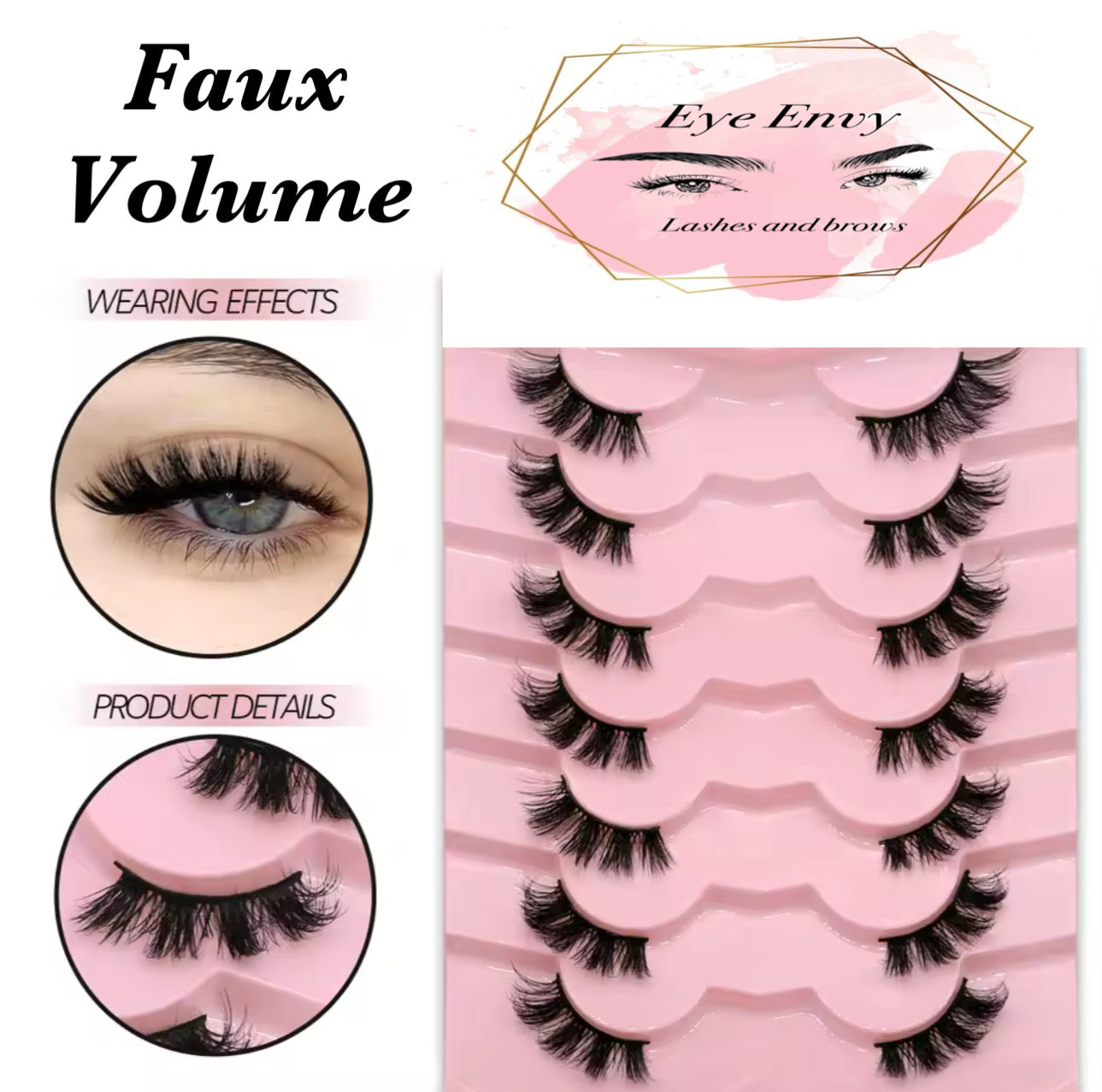 Strip Lashes - 7 pairs + spooley and lash glue